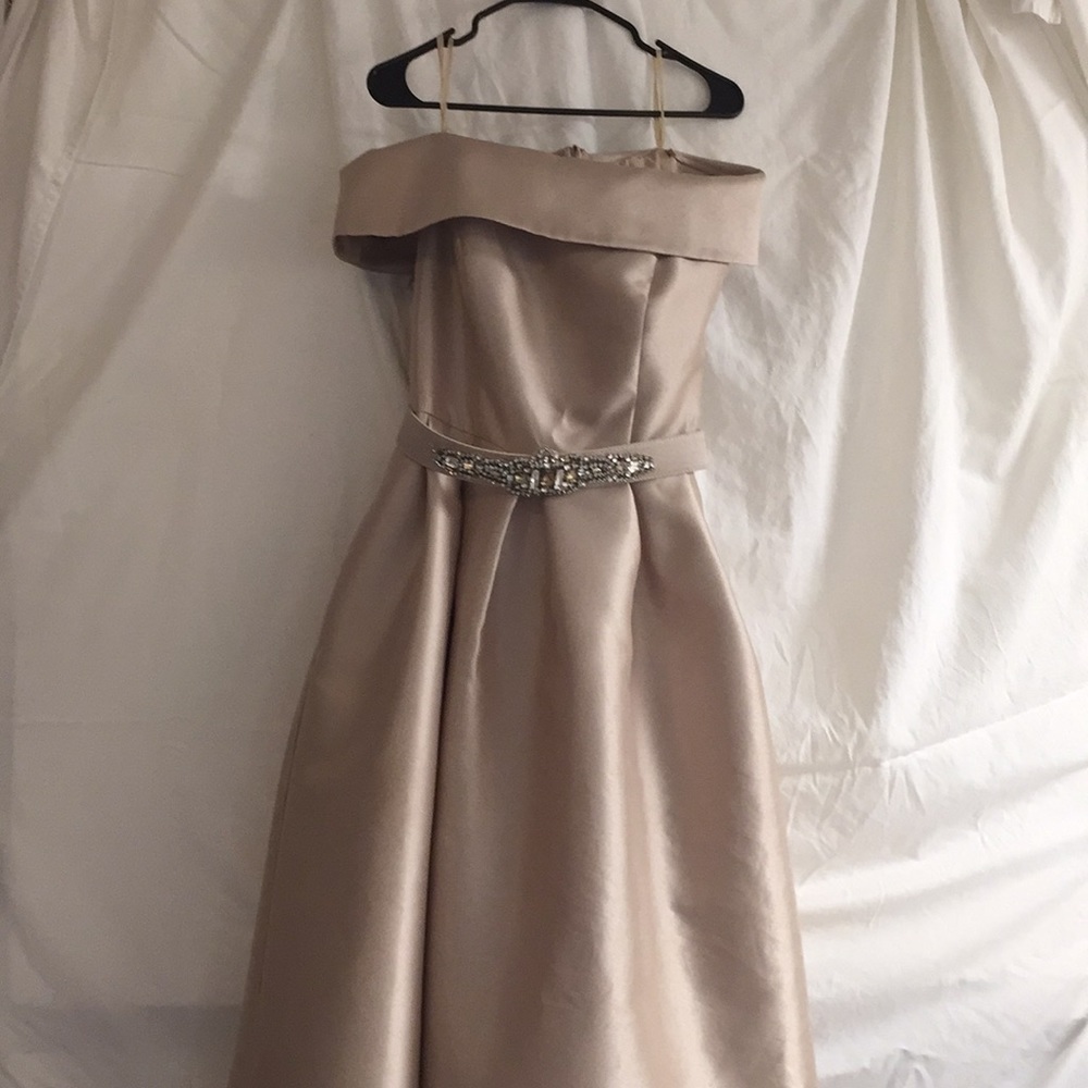 Beautiful Champagne Off the Shoulder Ball Gown!